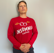Load image into Gallery viewer, Insomnia Coffee Crewneck Sweater - Red