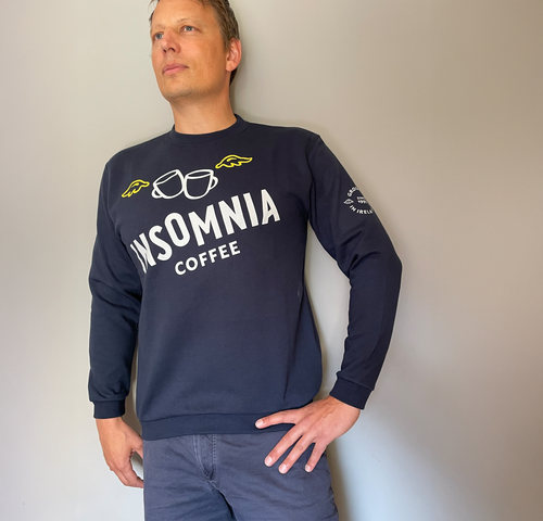 Insomnia Coffee Crewneck Sweater - Navy