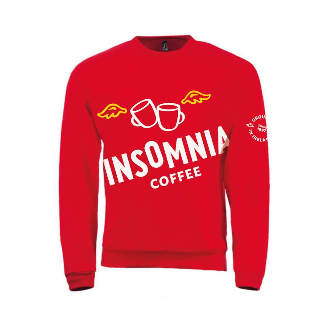 Insomnia Coffee Crewneck Sweater - Red