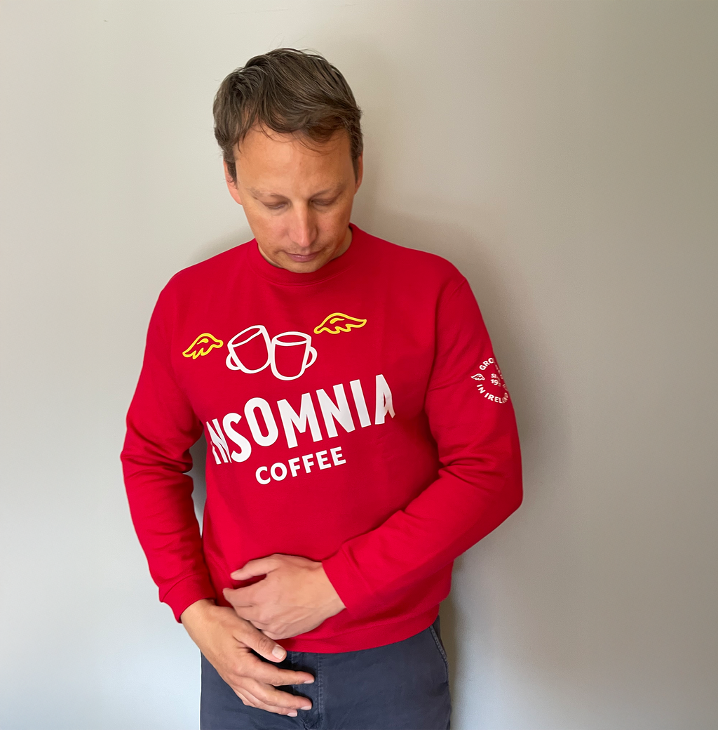 Insomnia Coffee Crewneck Sweater - Red