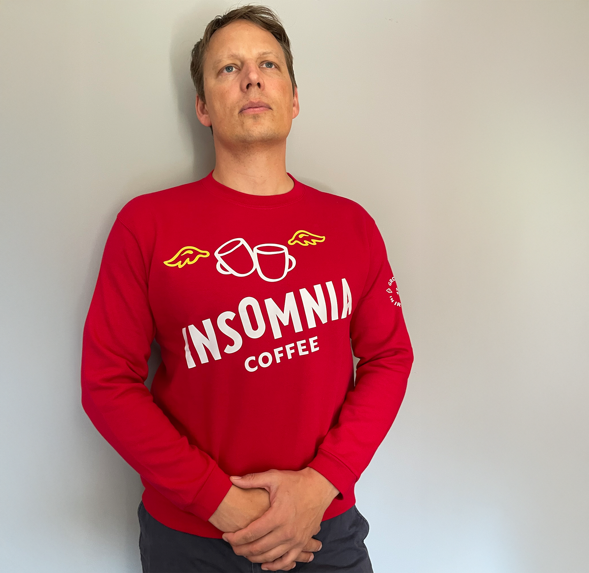 Insomnia Coffee Crewneck Sweater - Red