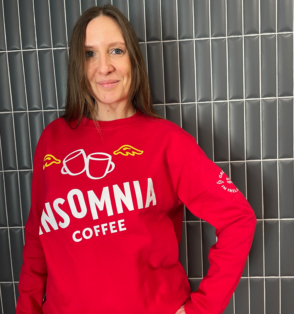 Insomnia Coffee Crewneck Sweater - Red