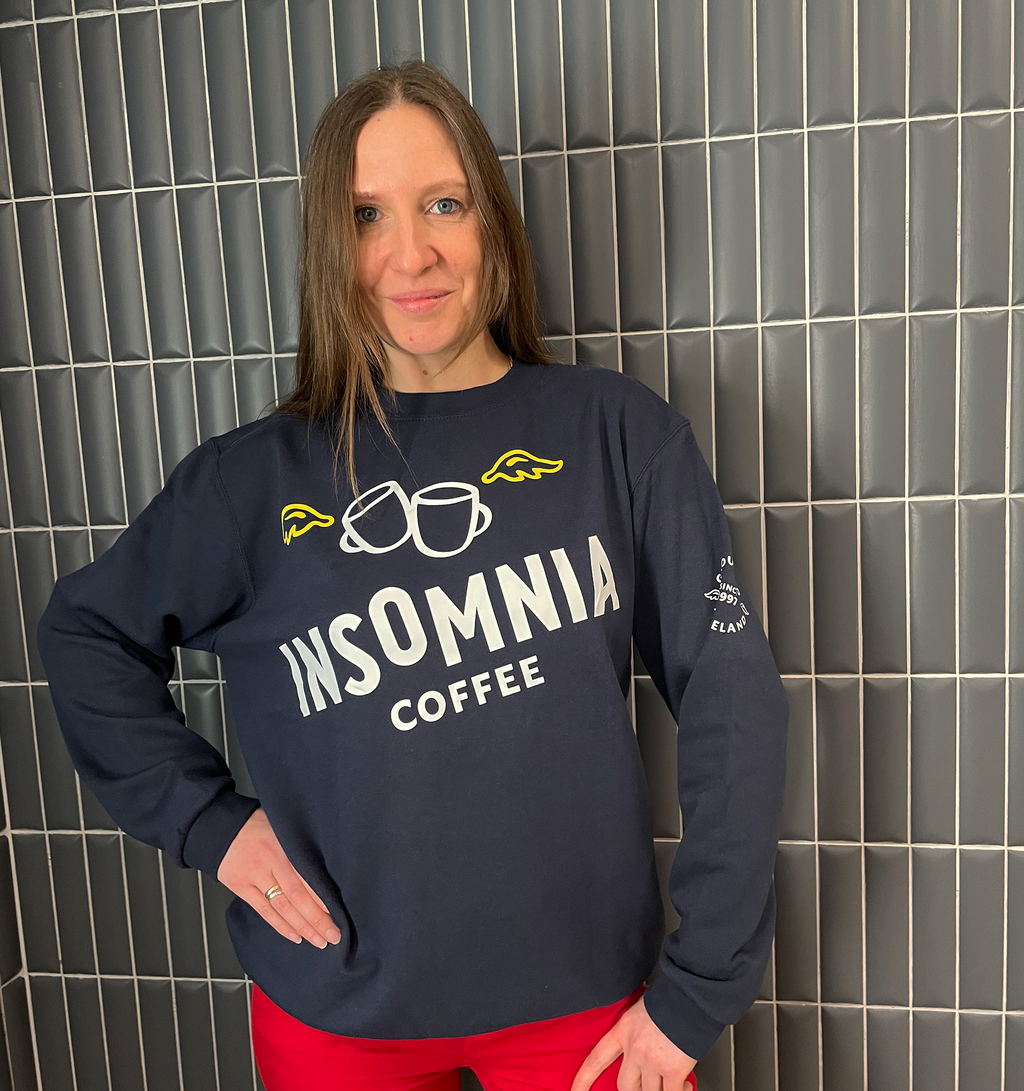 Insomnia Coffee Crewneck Sweater - Navy