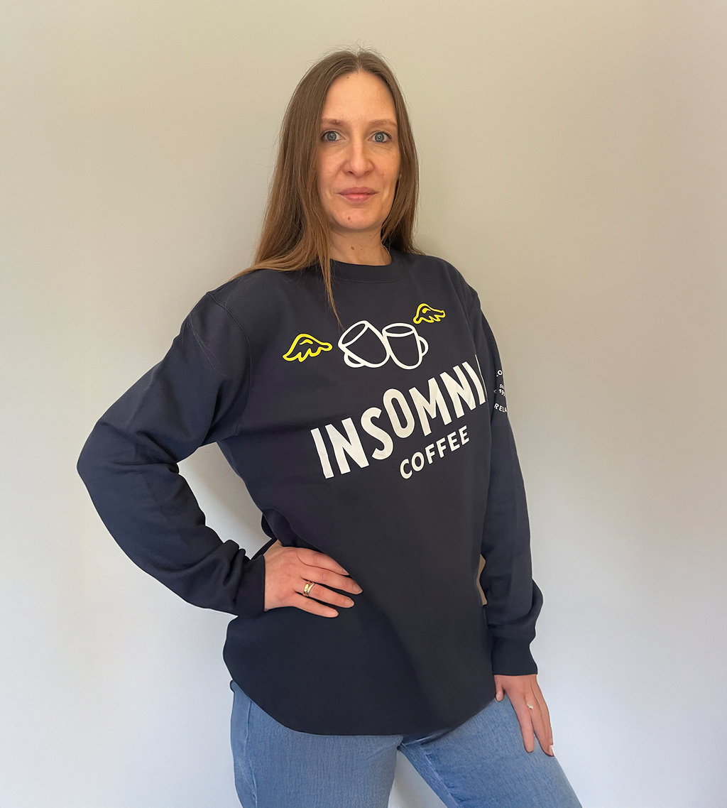 Insomnia Coffee Crewneck Sweater - Navy