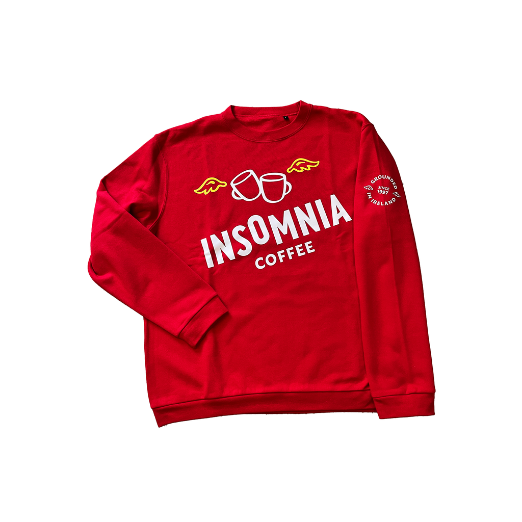 Insomnia Coffee Crewneck Sweater - Red